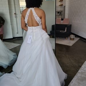 Lace Halter wedding dress white